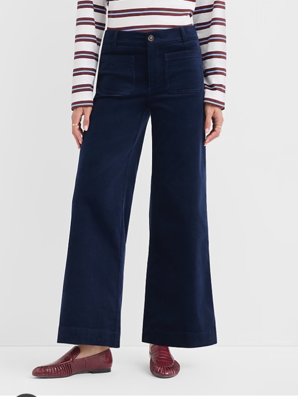 The Palmer Wideleg Curvy 2025 Corduroy Navy Blue pant size10 fall